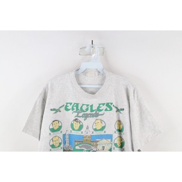 Vintage 90s Mens Large Philadelphia Eagles Football Legends T-Shirt Gray USA - Picture 2 of 13
